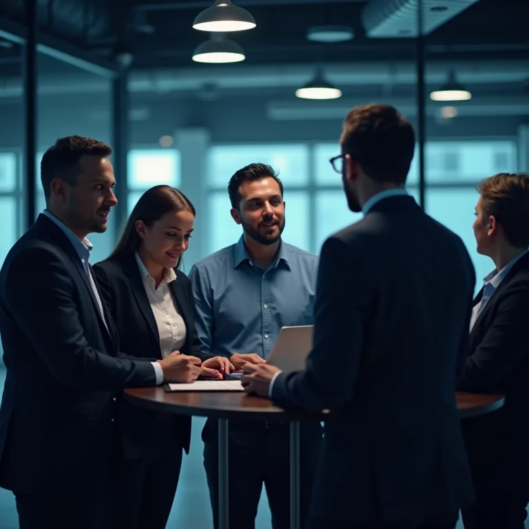 Profissionais discutindo soluções de segurança cibernética