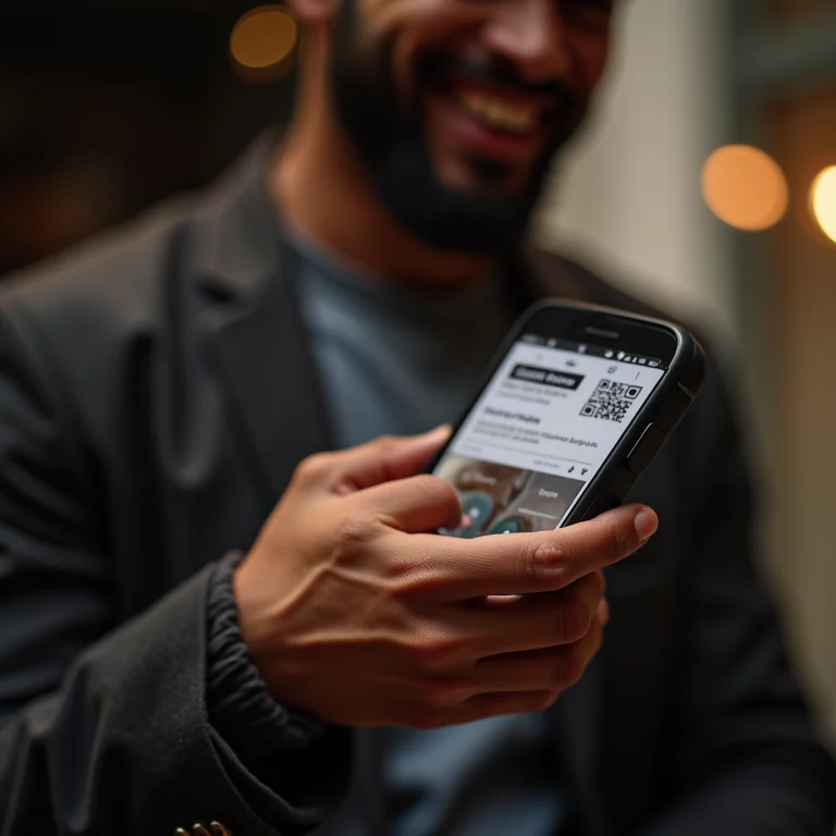 Promoção local via QR code no smartphone
