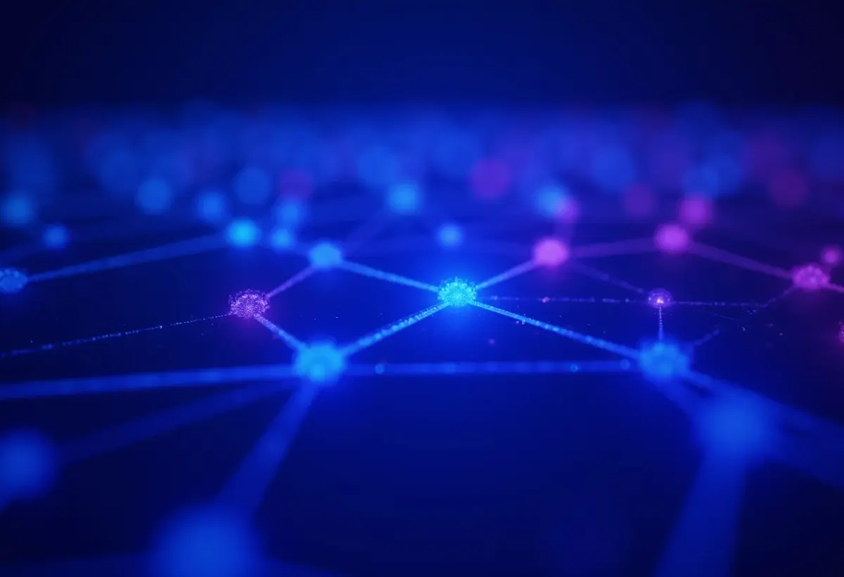 Rede digital interconectada representando a Hotmart