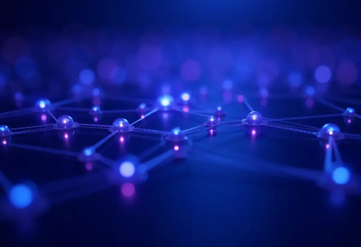 IoT Revolucionada: O Guia Definitivo do Protocolo MQTT Representação visual de uma rede IoT com nós interconectados.