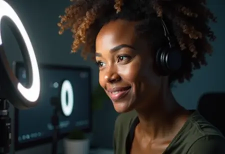 Ring Light em uso durante videoconferência