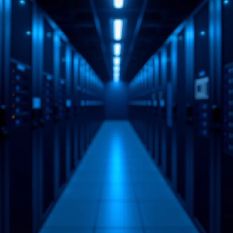 Servidores back-end em um data center moderno