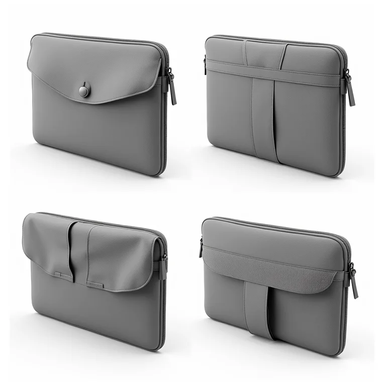 Tipos de fechamento para capas de notebook.