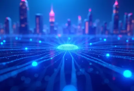 Visualização abstrata de IA otimizando processos de negócios