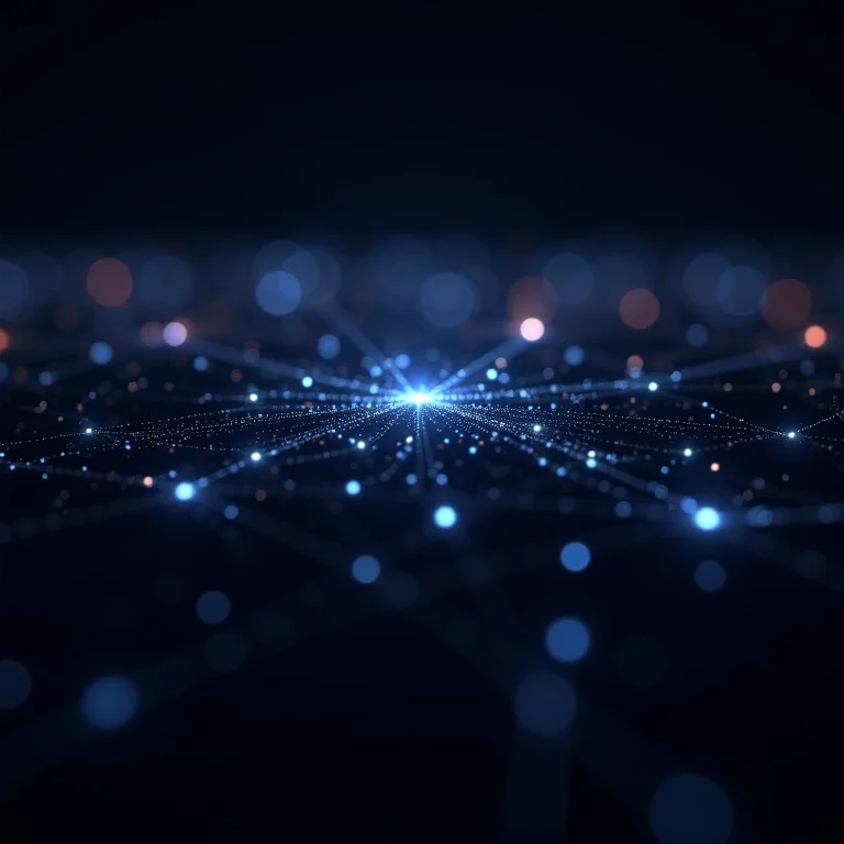 Visualização abstrata do fluxo de dados em tempo real.