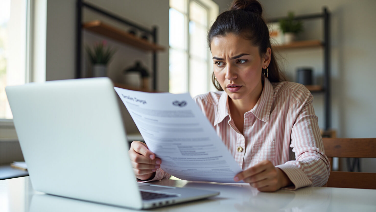 DPVAT 2026: Entenda o que Mudou e Como Solicitar Indenização Mulher brasileira preocupada analisando documentos do DPVAT.